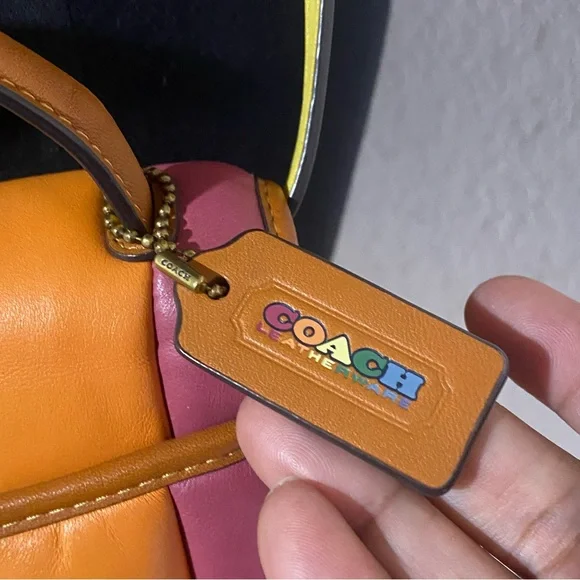 Coach Pride Collection • Quilted Rainbow Turnlock Clutch 20 - Picture 9 of 13